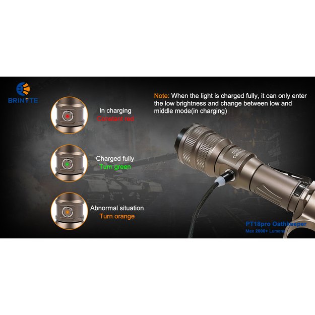 Brinyte PT18pro Oathkeeper Desert Tan žibintuvėlis