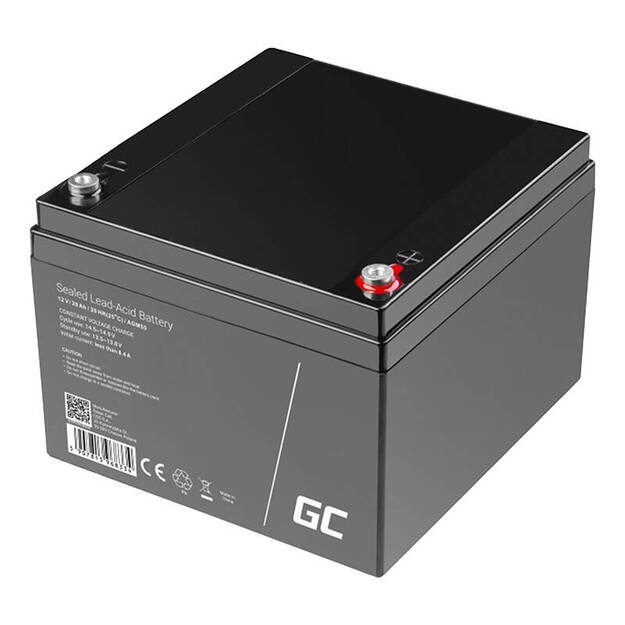 Techninės priežiūros nereikalaujantis AGM VRLA Green Cell AGM55 12V 28Ah akumuliatorius (motoroleriui, valčiai, neįgaliųjų vežimėliui, žaislui, kemperiui)