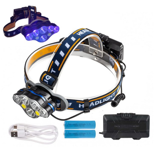 Ultravioletinis žibintuvėlis 9W su balta ir raudona šviesa