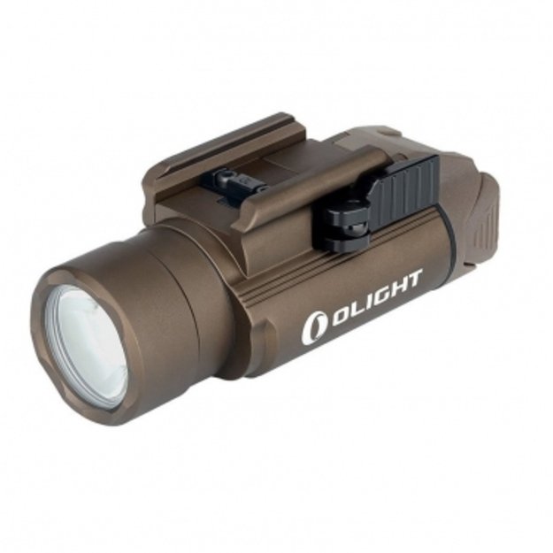 Olight PL-PRO Valkyrie žibintuvėlis ant pistoleto, desert tan