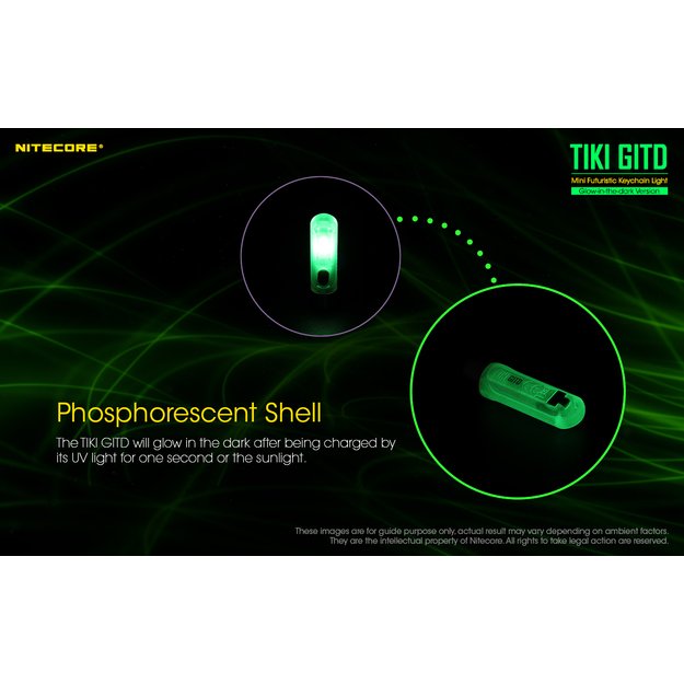 Nitecore TIKI GITD įkraunamas LED raktų žibintuvėlis, 300 Lm