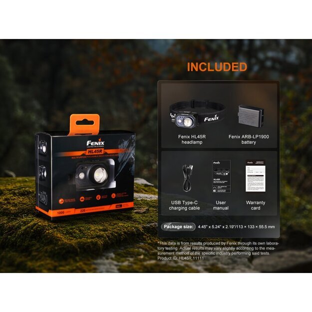 Fenix ​​HL45R fokusuojamas LED žibintuvėlis ant galvos
