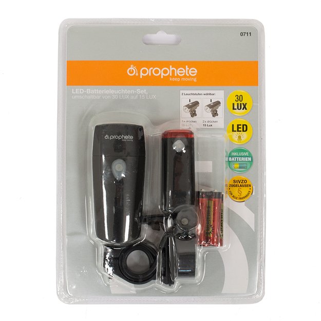 Žibintų komplektas Prophete 30LUX / 15LUX // su baterijomis