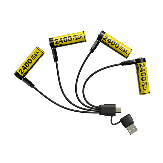Nitecore lithium-ion battery, 1.5 V, USB-C, 2400 mAh, 4 pcs. NH2400