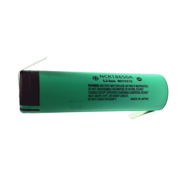 Lituojamas Panasonic akumuliatorius 18650 3.7V 3100mAh Li-Ion NCR18650A