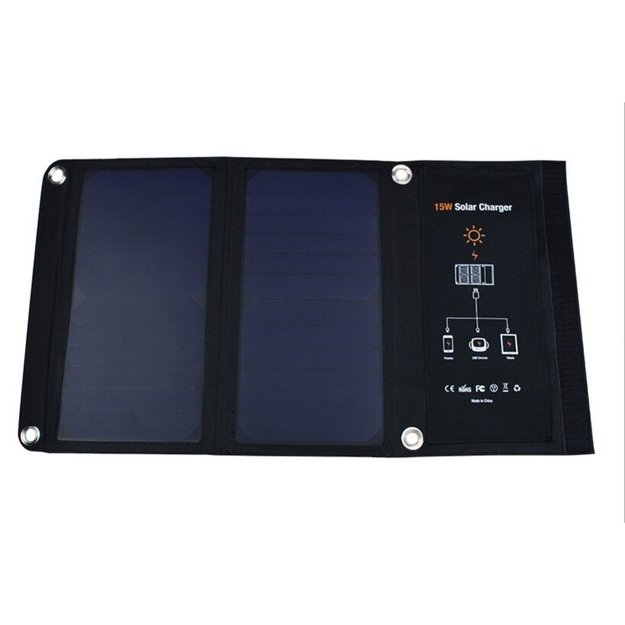 Портативная мобильная солнечная панель 15 Вт