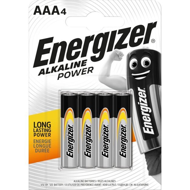 Energizer Alkaline Power LR03 AAA elementai, 4 vnt.