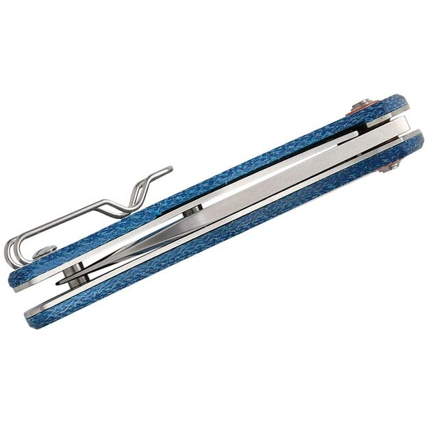 BlackFox Teeny folding knife Blue Micarta, Satin D2 (BF-785 MIBL)