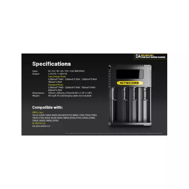 Nitecore Ci4 four-slot charger