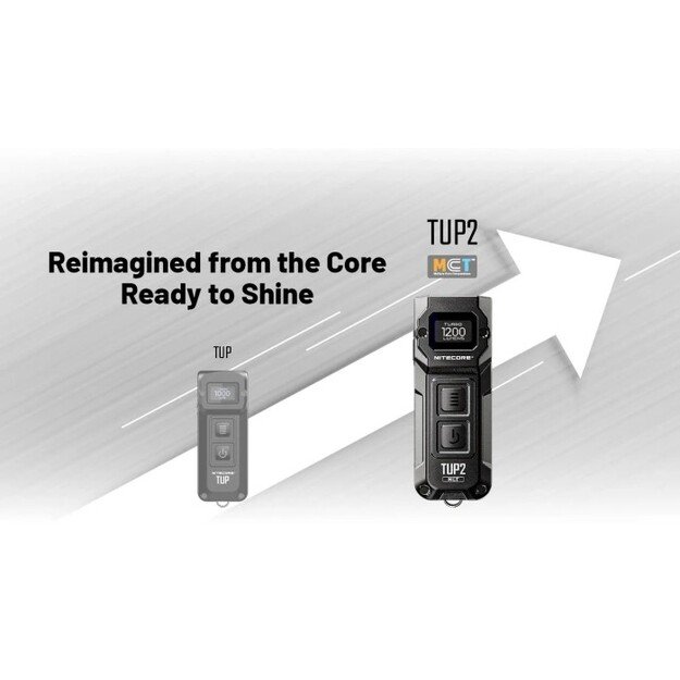 Nitecore TUP2 žibintuvėlis 1200 lm, MCT, OLED Juodas