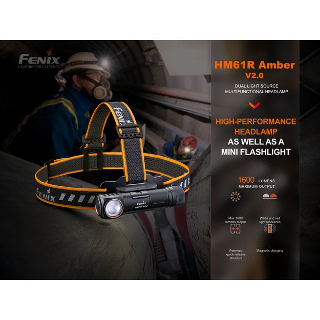 Fenix ​​HM61R Amber V2.0 žibintuvėlis