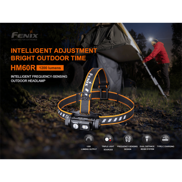 Fenix HM60R žibintuvėlis ant galvos
