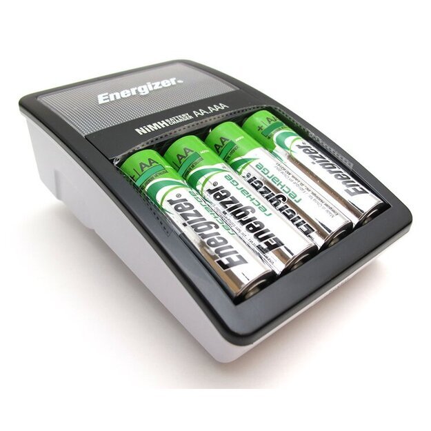 Energizer Maxi įkroviklis + 4 x R6/AA 2000 mAh baterijos