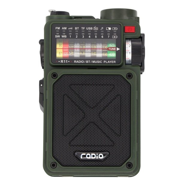 Туристическое радио с фонариком, генератором и внешним аккумулятором (power bank) 4000мАч