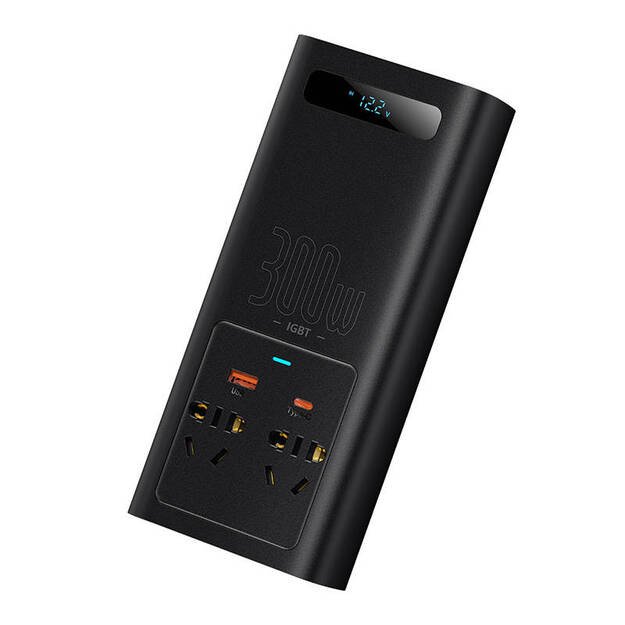 IGBT Inverter converter 300W 220V CN/EU, Baseus, Black