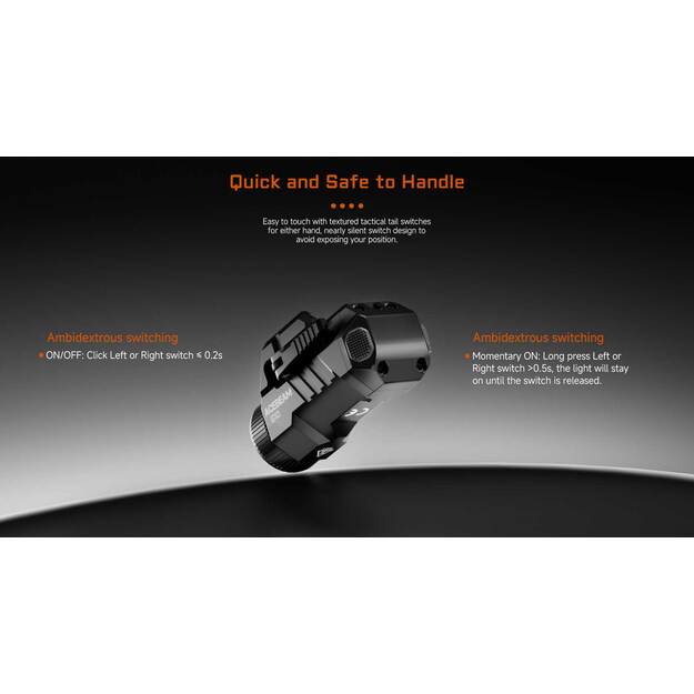 Acebeam G10 žibintuvėlis ant ginklo