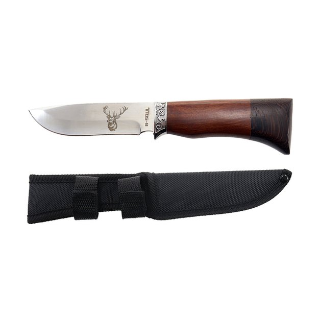Knife with moose head decoration, 23 cm