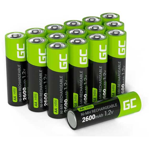 Green Cell AA baterijos HR6 2600mAh Battery (16 vnt)