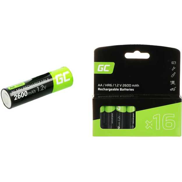 Green Cell AA baterijos HR6 2600mAh Battery (16 vnt)