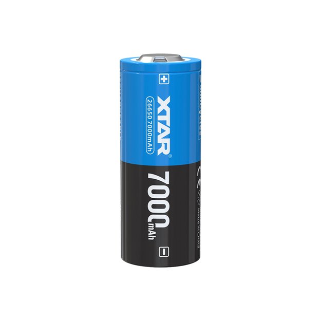 XTAR 26650 - 7000mAh, 3.6 V - 3.7 V lithium-ion battery, protected by PCB, maximum output 10 A