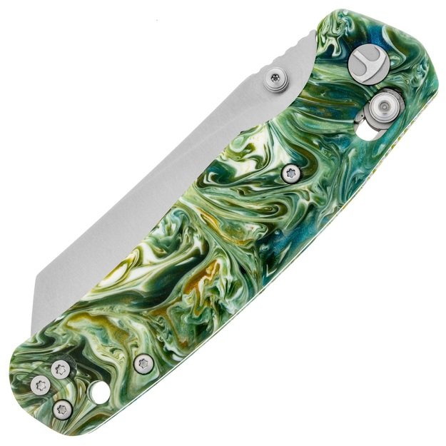 Bestechman sulankstomas peilis „Cicada's Wing“ žaliai margas BMK06P