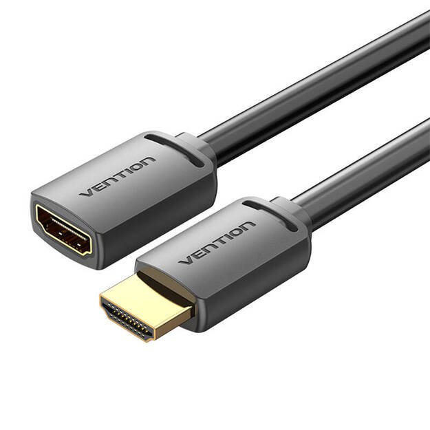 HDMI 2.0 vyriškos ir HDMI 2.0 moteriškos lyties prailginimo kabelis Vention AHCBI, 3 m, 4K 60 Hz, (juodas)