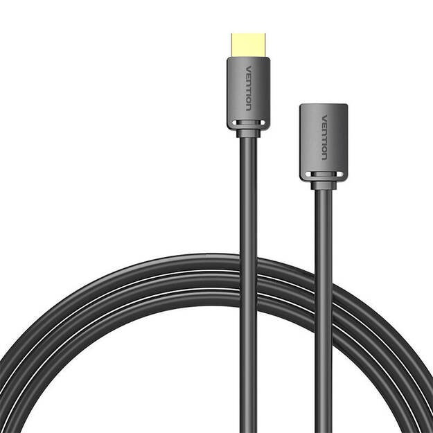 HDMI 2.0 vyriškos ir HDMI 2.0 moteriškos lyties prailginimo kabelis Vention AHCBI, 3 m, 4K 60 Hz, (juodas)