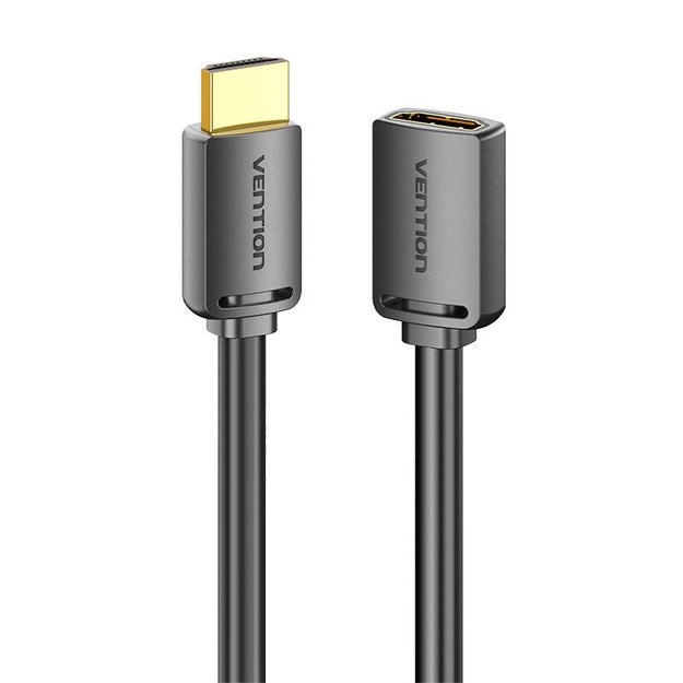 HDMI 2.0 vyriškos ir HDMI 2.0 moteriškos lyties prailginimo kabelis Vention AHCBI, 3 m, 4K 60 Hz, (juodas)