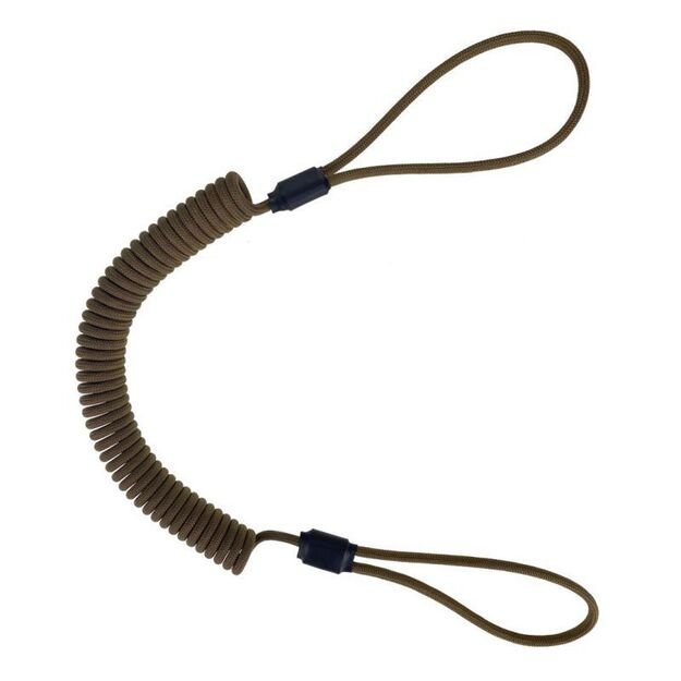 Lanyard coil with loops, coyote brown
