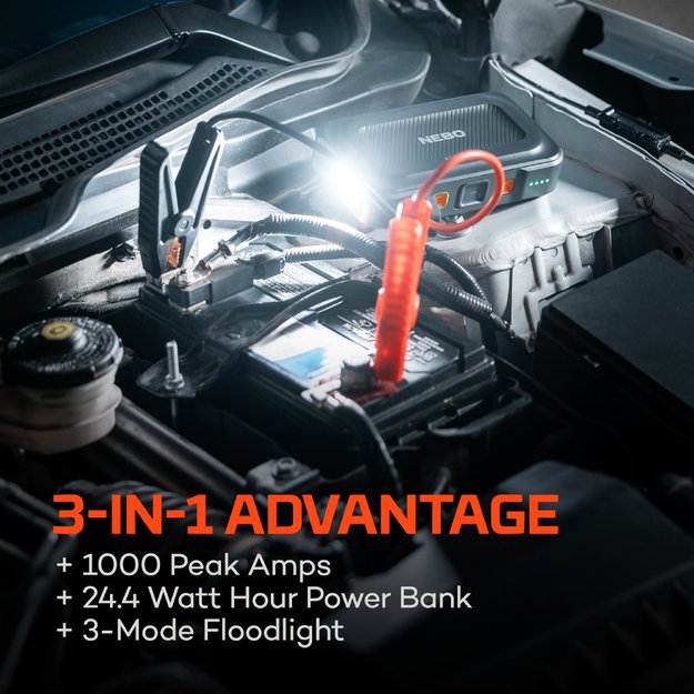 Пусковое устройство и фонарь NEBO Jumpstarter Assist 1000XP, 12В 1000А