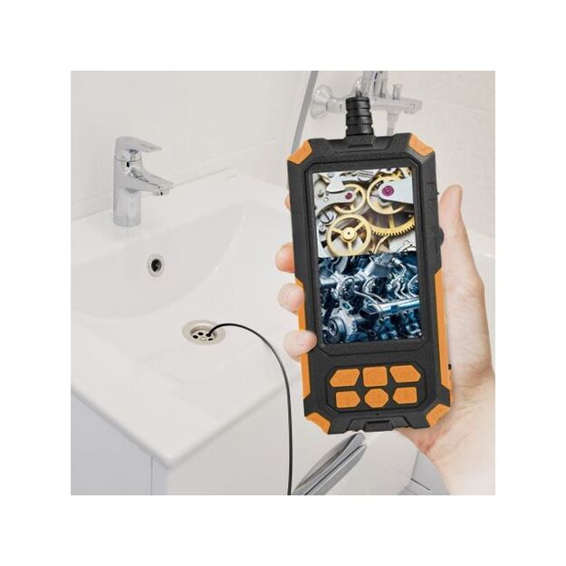 Инспекционная камера эндоскоп с двумя объективами, 5м, 9xLED, Full HD