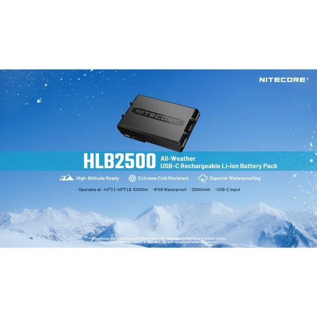 Nitecore HLB2500 universalus akumuliatorių blokas, skirtas HA29 UHE ir HA27 UHE