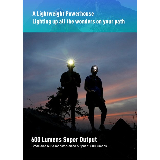 KLARUS HR1 PRO žibintuvėlis 400lm, 1200 mAh balta/raudona LED