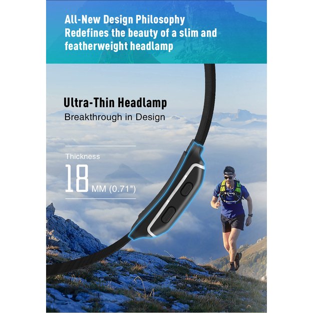 KLARUS HR1 PRO žibintuvėlis 400lm, 1200 mAh balta/raudona LED
