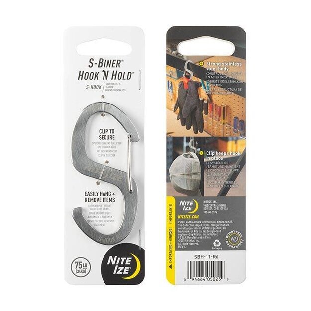 Nite Ize - Карабин S-Biner Hook 'N Hold S-Hook SBH-11-R6