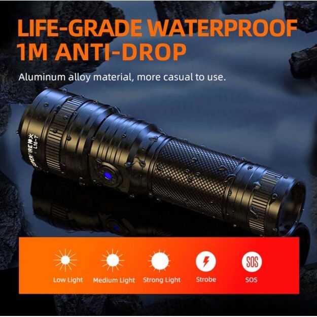 Superfire L16-T focusable flashlight 890lm