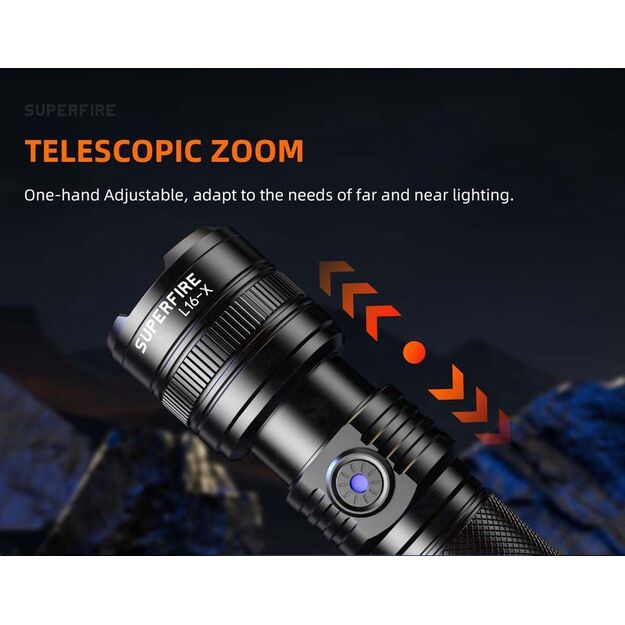 Superfire L16-T focusable flashlight 890lm
