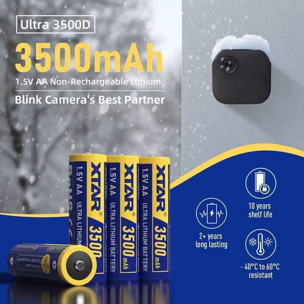 XTAR 1.5V AA Литиевые батарейки неперезаряжаемые FR6 3500mAh F4 4шт