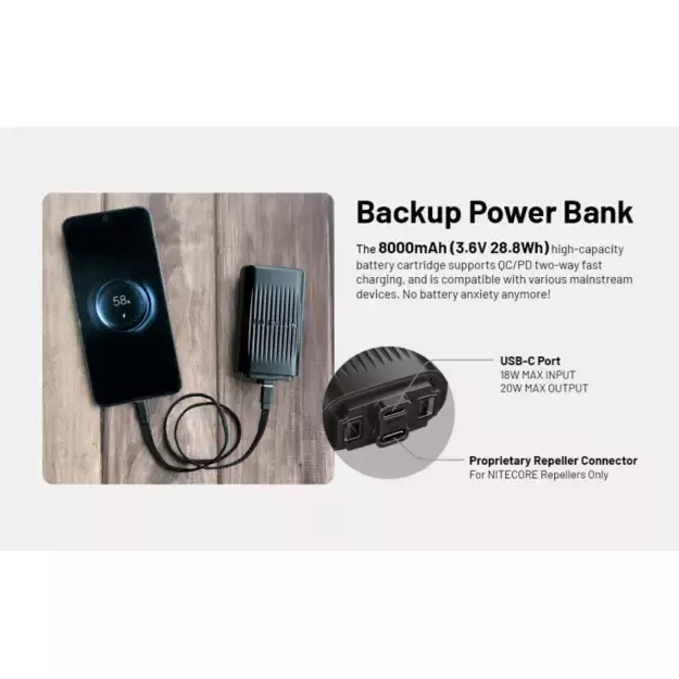 Nitecore EMR23 uodus atbaidanti priemonė, OLED, 8000mAh baterija