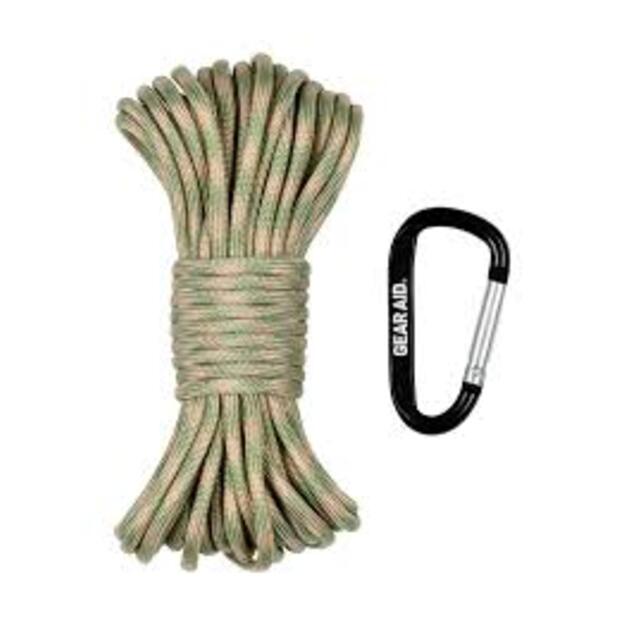 Паракорд GearAid 550, веревка Sage/Tan 9 м, хозяйственный трос