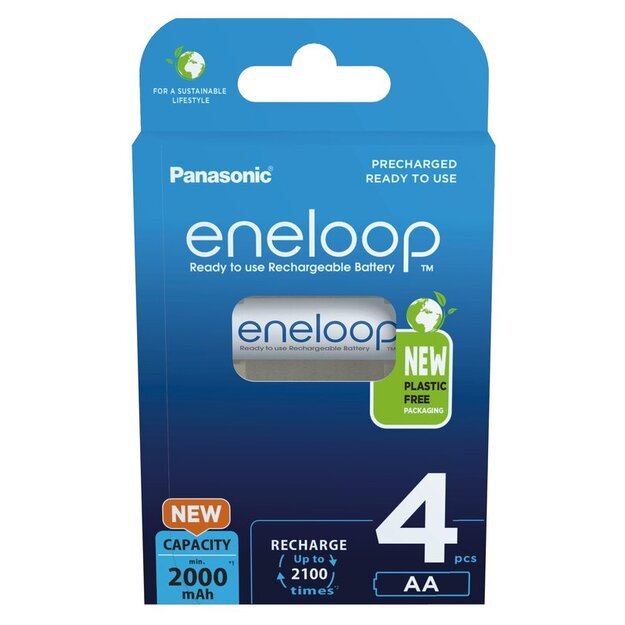 Panasonic Eneloop R6 AA 2000mAh baterija 4 vnt. BK-3MCDE/4BE (blister)