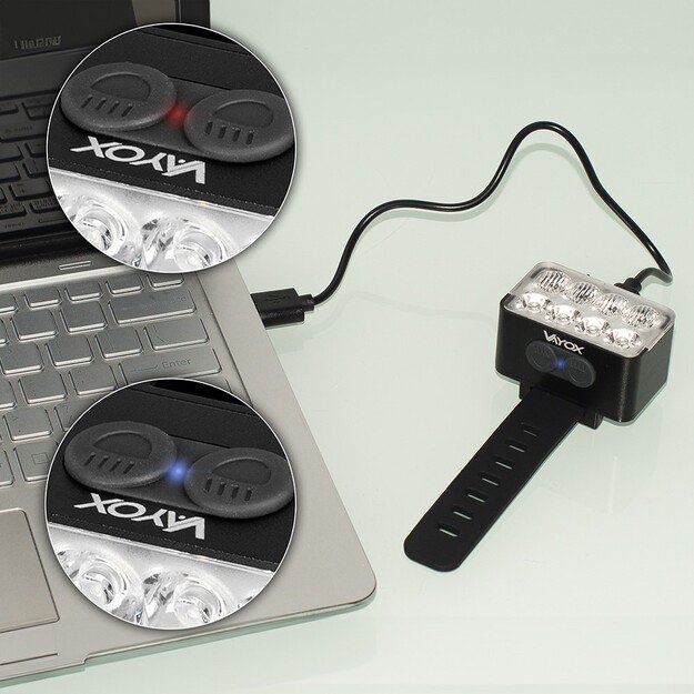 Vayox Передний велосипедный фонарь 900lm 8*LED USB-C VA0151