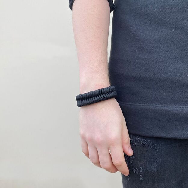 Paracord Bracelet “Fish”, Black 2179