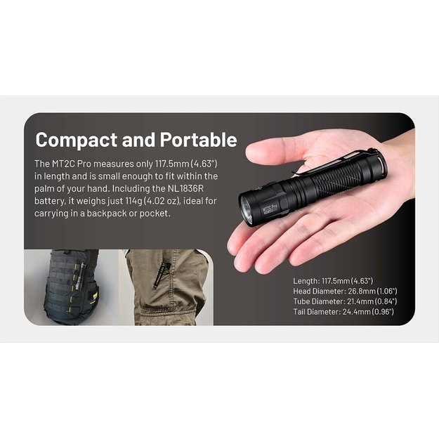 Nitecore žibintuvėlis MT2C Pro 1800lm