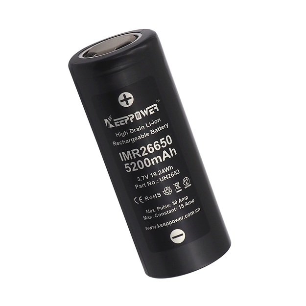 Keeppower IMR26650 5200mAh Li-ION battery 3.7V 15A High drain UH2652
