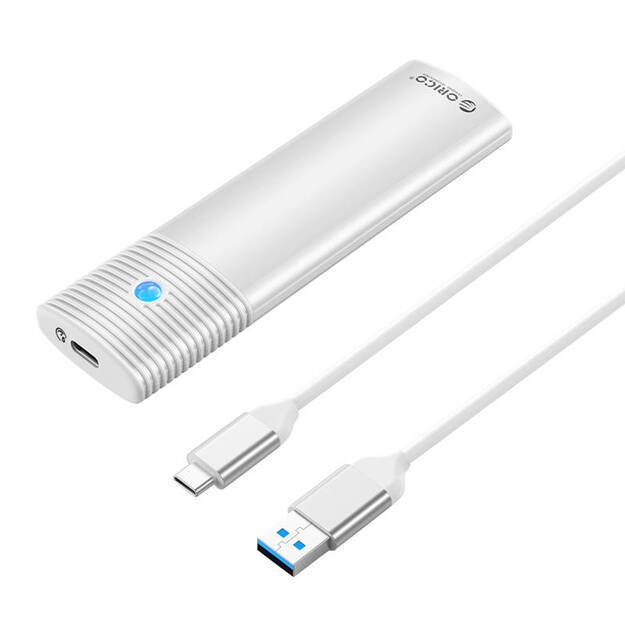 M.2 SATA išorinių diskų korpusas, Orico PWM2-WH-EP, USB-C, 5 Gb/s (sidabrinis)