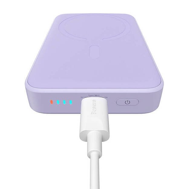 Maitinimo baterija Baseus Magnetic Mini 10000 mAh, USB-C 20W MagSafe (violetinė)