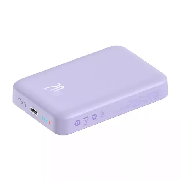 Maitinimo baterija Baseus Magnetic Mini 10000 mAh, USB-C 20W MagSafe (violetinė)