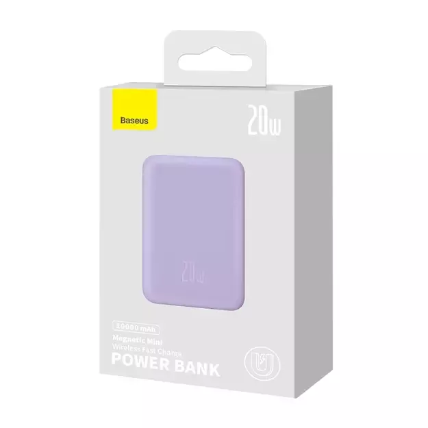 Maitinimo baterija Baseus Magnetic Mini 10000 mAh, USB-C 20W MagSafe (violetinė)