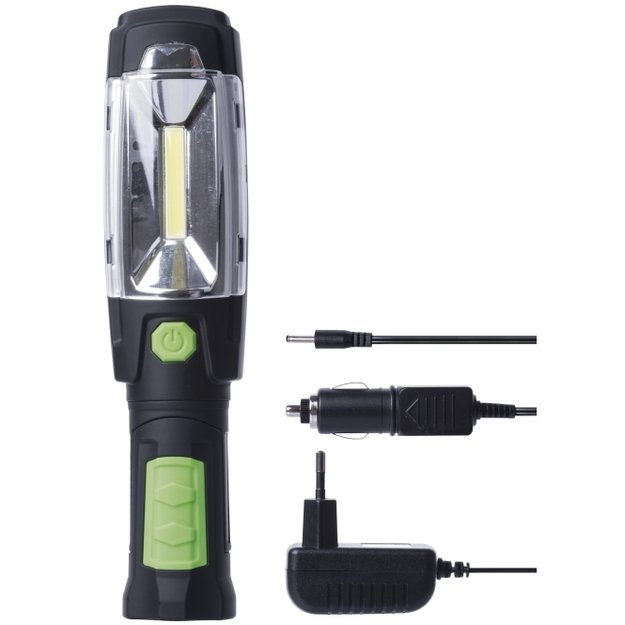 Įkraunamas žibintas 3W COB LED + 6 LED